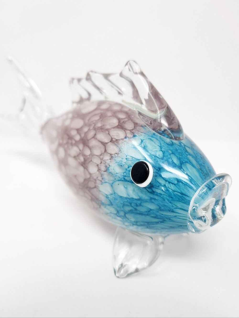 Vintage Handblown Blue and Purple Art Glass Fish - Picture 3 of 10